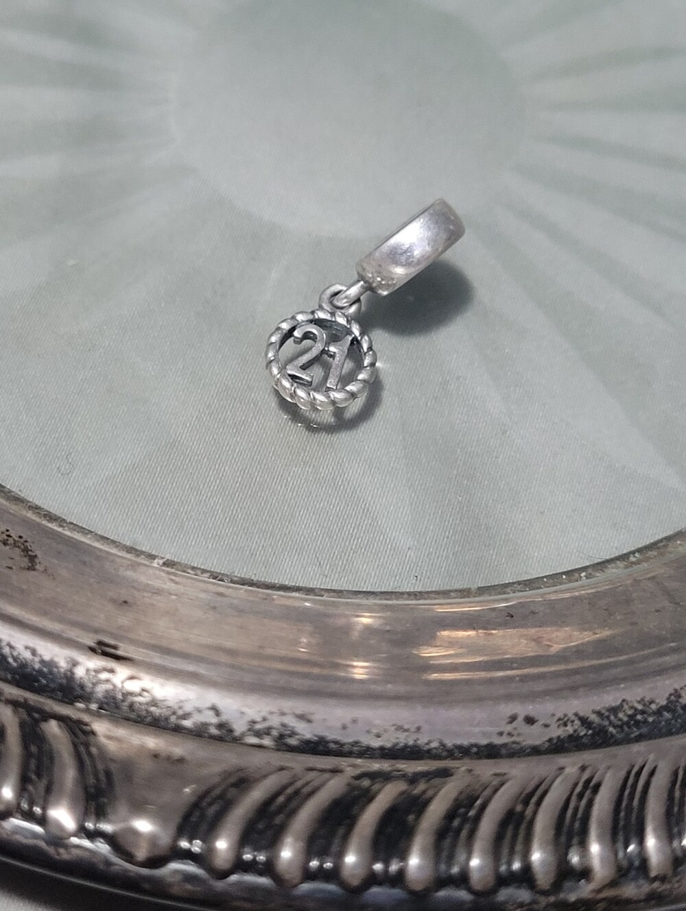 Pandora Sterling Silver '21' Birthday Charm Pendant - Silver